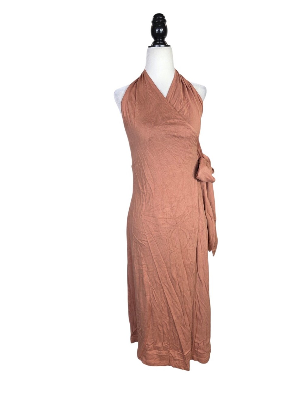 Vince Knit Wrap Halter neck Midi-length dress